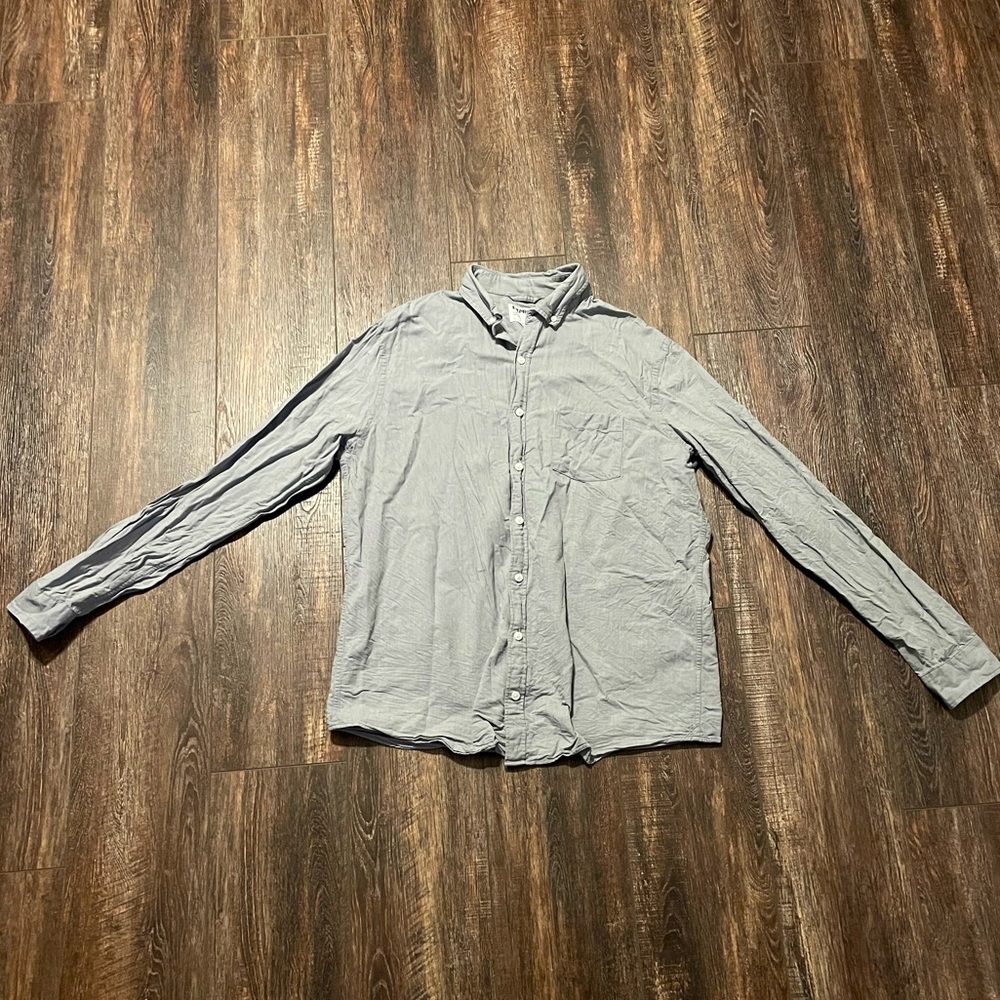 Express Men’s Light Grey Long Sleeve Button Down Shirt / Men’s Large Tall
